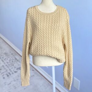 Vintage Cream Cozy 100% Cotton Cable Knit Sweater
Oversized and chunky!